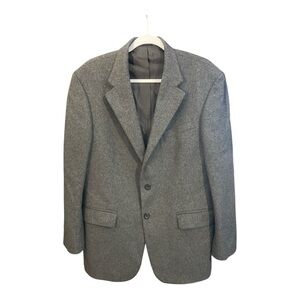 Oscar de la Renta Gray Wool & Cashmere Sport Coat Blazer - Men's 42 S BU3